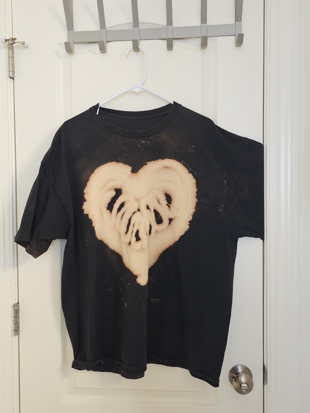 Black Bleached Heart Graphic Tee - One Of A Kind